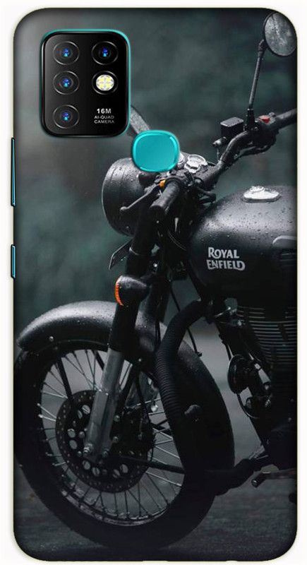 iprinto Back Cover for Infinix Hot 10 Royal Enfield Automobile Back Cover  (Grey, Hard Case, Pack of: 1)