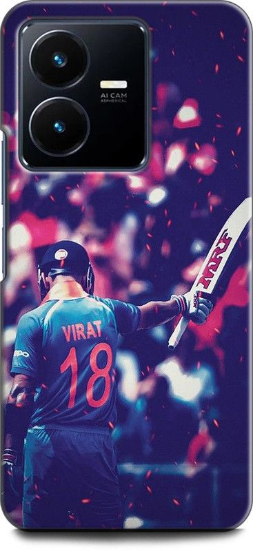 KEYCENT Back Cover for Vivo Y22, V2207 VIRAT KOHLI, CRICKET, INDIA, CRICKETER, PLAYER, SPORTS  (Multicolor, Shock Proof, Pack of: 1)