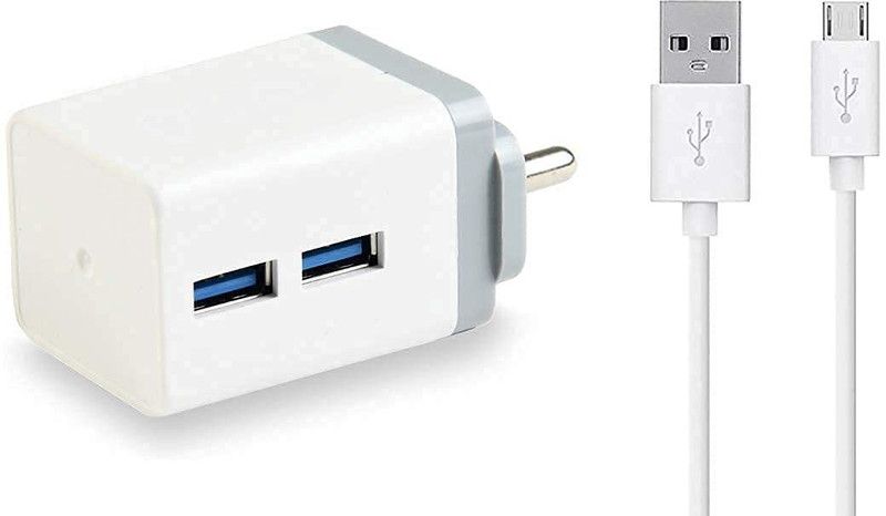 Orensh 5 W NA 2.4 A Multiport Mobile Fast Dual Port 2.4 Amp Charger for Oppo F1s / F3/Plus, F5/Youth, F7, A83, A37f, A37, A71, A57 Adapter Wall Charger with 1 M Micro USB Charging Data Cable Charger  (White, Cable Included)