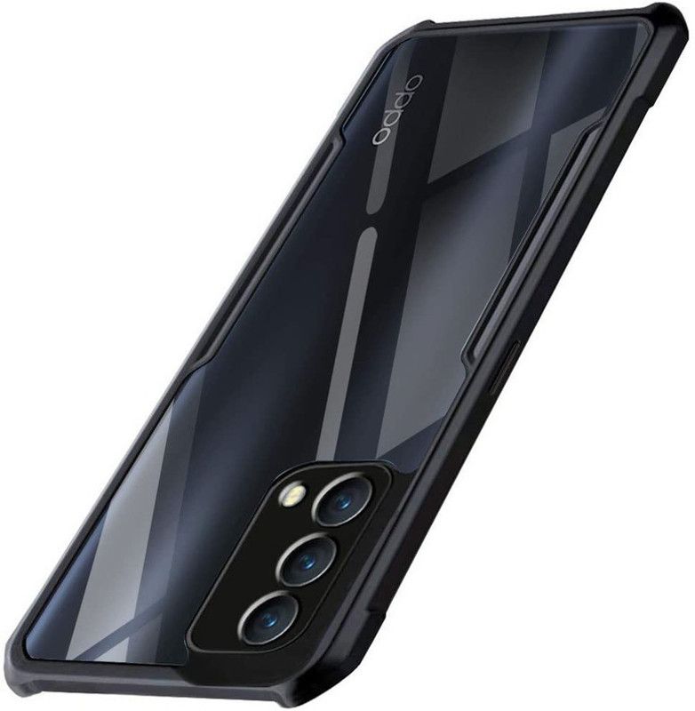EmptyMinds Bumper Case for Oppo F19  (Transparent, Black, Hard Case, Pack of: 1)