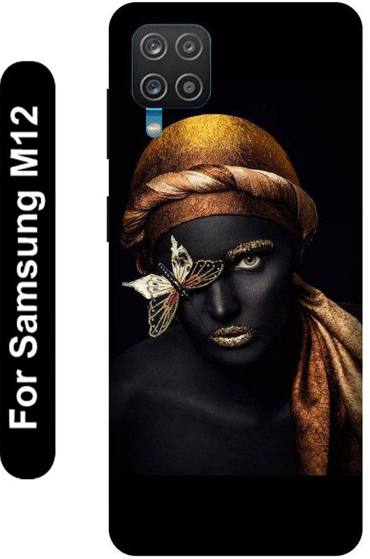 SSMORYA Back Cover for Samsung Galaxy M12 (Black Girl Printed ) Mobile case cover  (Multicolor, 3D Case, Pack of: 1)