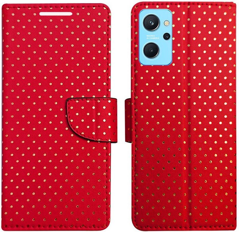 AD Enterprises Flip Cover for Realme 9I in High Quality Material  (Red, Magnetic Case, Pack of: 1)