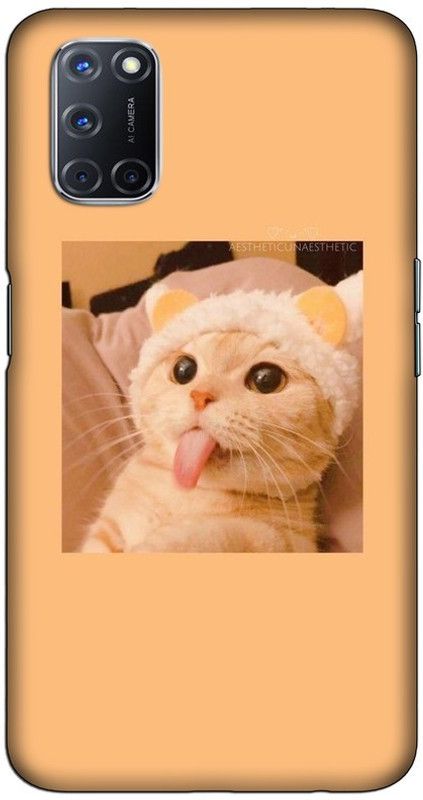CROKIAN Back Cover for OPPO A52 Cute cat Back Cover  (Multicolor, Hard Case, Pack of: 1)