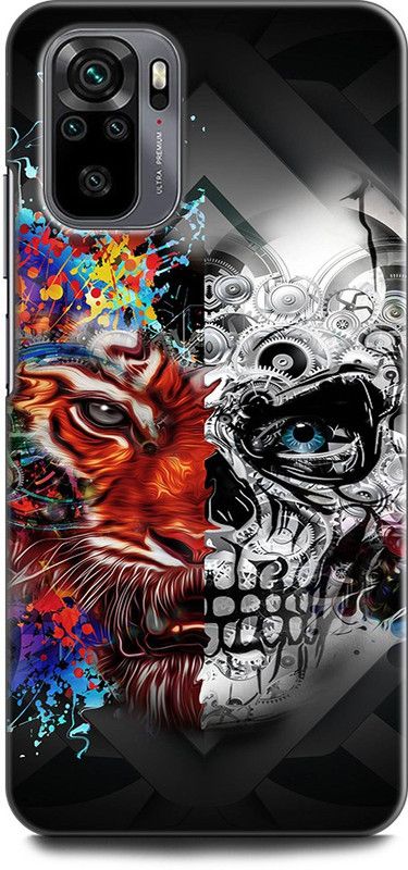 KEYCENT Back Cover for REDMI Note 10 LION, SKULL, ABSTRACT, TEXTURE, BLACK, ART  (Multicolor, Pack of: 1)