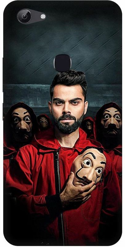 FRONK Back Cover for vivo Y83, vivo 1802 MONEY, HEIST, MASK, VIRAT, KOHLI, INDIAN, PLAYER  (Red, Hard Case, Pack of: 1)