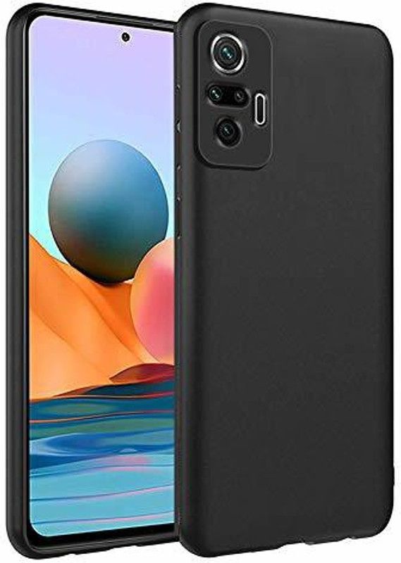 Zelfo Back Cover for Redmi Note 10 Pro  (Black, Silicon, Pack of: 1)