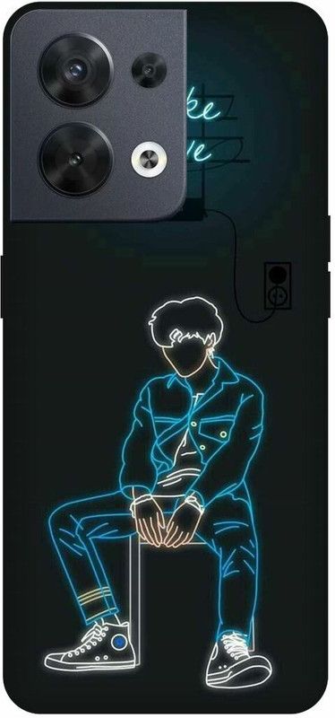 DIKRO Back Cover for OPPO Reno8 5G, CPH2359, FAKE, LOVE, MASK, BOY  (Blue, Hard Case, Pack of: 1)
