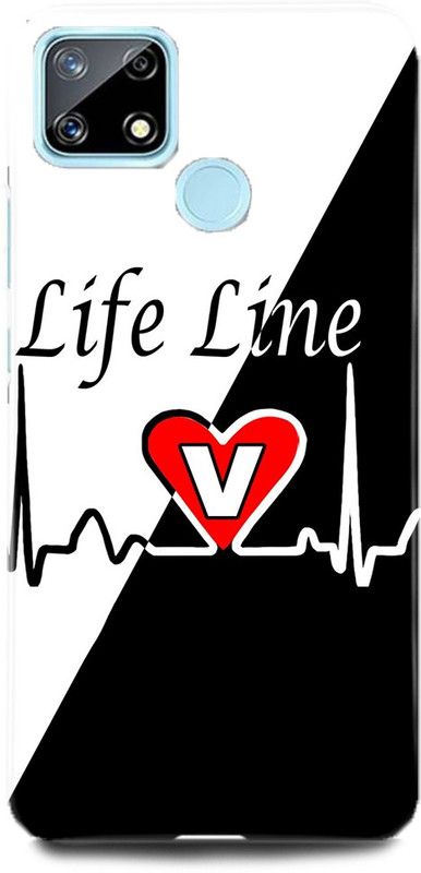 FUGGA Back Cover for Realme Narzo 20, V, LETTER, ALPHABET, LIFE, LINE, V, NAME  (Multicolor, Hard Case, Pack of: 1)