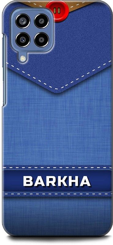 WallCraft Back Cover for SAMSUNG Galaxy M53 5G BARKHA NAME, B, LETTER, BLUE, JEANS, ALPHABET, DESIGN  (Multicolor, Dual Protection, Pack of: 1)