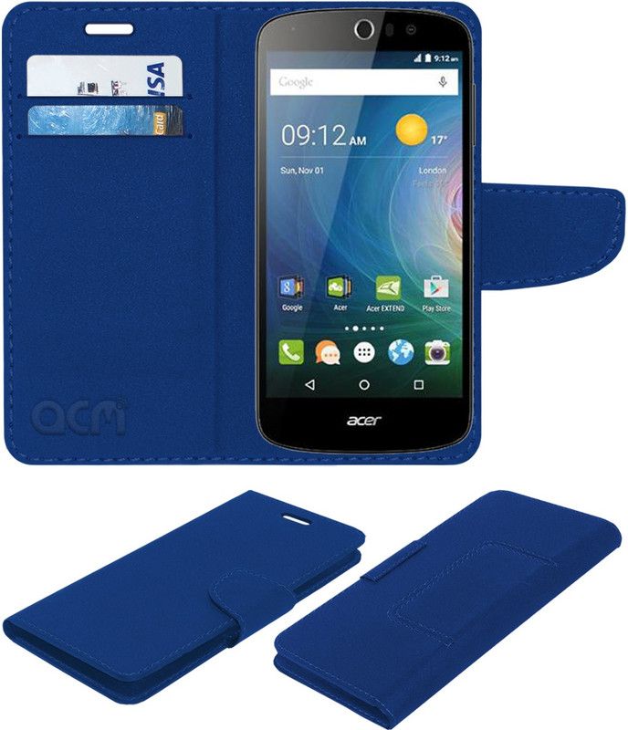 ACM Flip Cover for Acer Liquid Z530  (Blue, Cases with Holder, Pack of: 1)