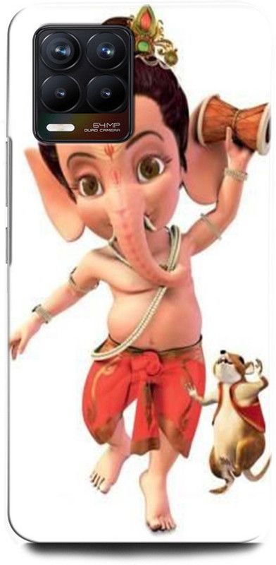 GRAFIQE Back Cover for Realme 8 RMX3085 GANESH JI, GANPATI, LORD GANESHA, GOD  (Multicolor, Shock Proof, Pack of: 1)