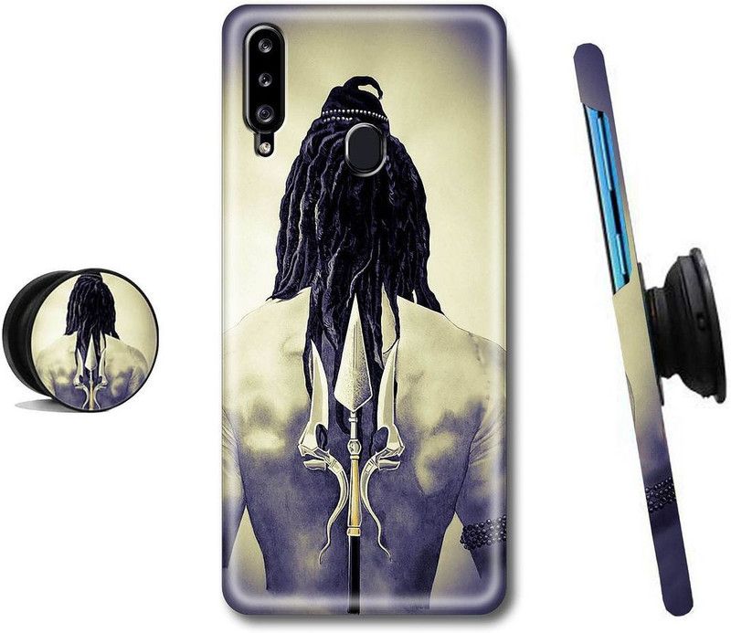 ZAPPY Back Cover for Samsung Galaxy A20s  (Grey, Black, Cases with Holder)
