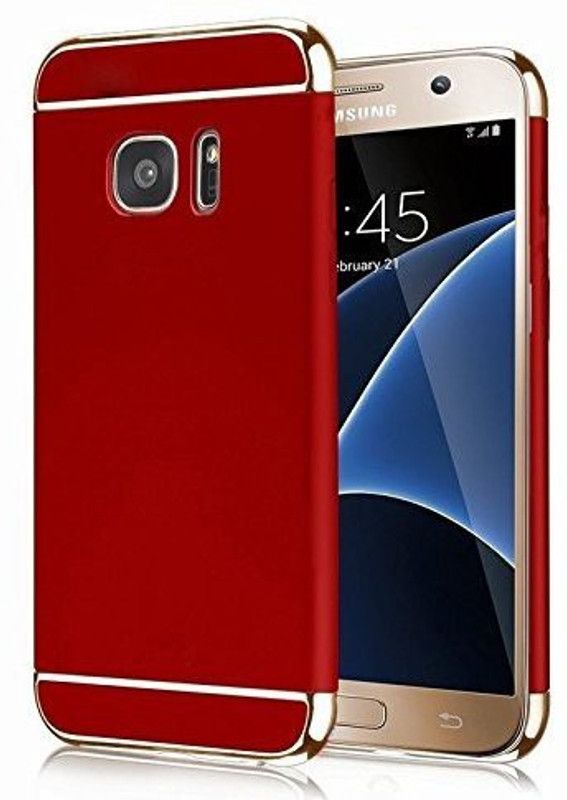 Vaku Luxos Back Cover for Samsung Galaxy J7 Prime Ling Series Ultra-Thin Metal Electroplating Splicing PC Case  (Red, Shock Proof, Pack of: 1)