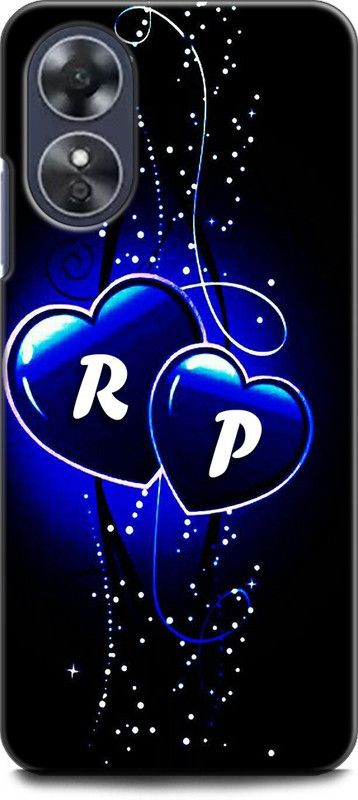 WallCraft Back Cover for OPPO A17, CPH2477 R P, R LOVES P, NAME, ALPHABET, RP LOVE, HART, BLUE  (Multicolor, Dual Protection, Pack of: 1)