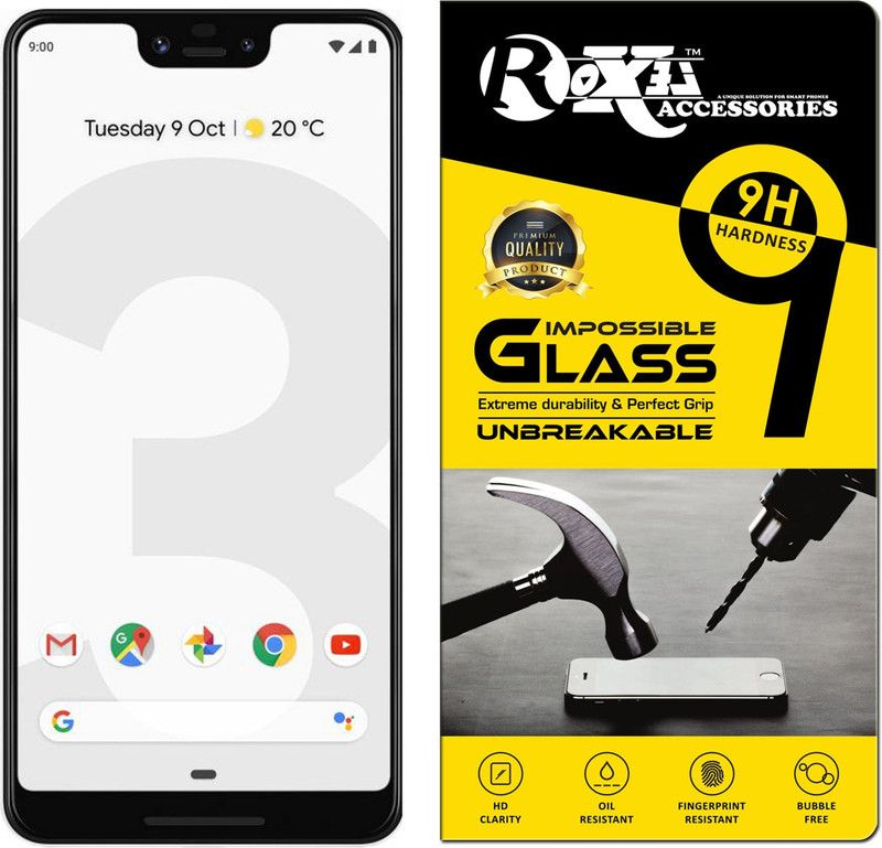 Roxel Impossible Screen Guard for Google Pixel 3 XL (Clearly White, 64 GB) (4 GB RAM)  (Pack of 1)