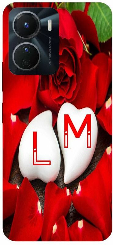 COVERJET Back Cover for VIVO Y16-L- M- NAME- LETTER- ROSE- LOVE  (Red, Hard Case, Pack of: 1)