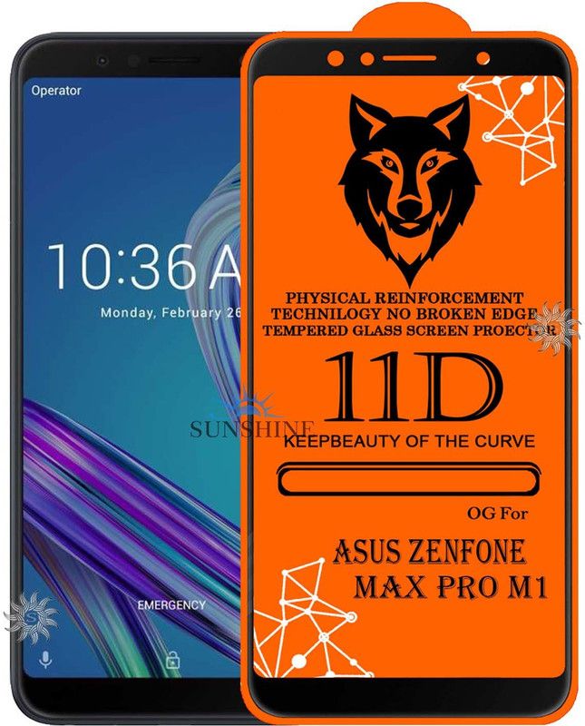 SUNSHINE Tempered Glass Guard for ASUS ZENFONE MAX PRO-M1 Edge to Edge Tempered Glass  (Pack of 1)