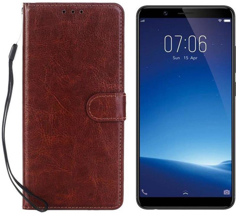 Dgeot Flip Cover for Vivo Y71 (Matte Black, 16 GB) (3 GB RAM)  (Brown, Dual Protection, Pack of: 1)