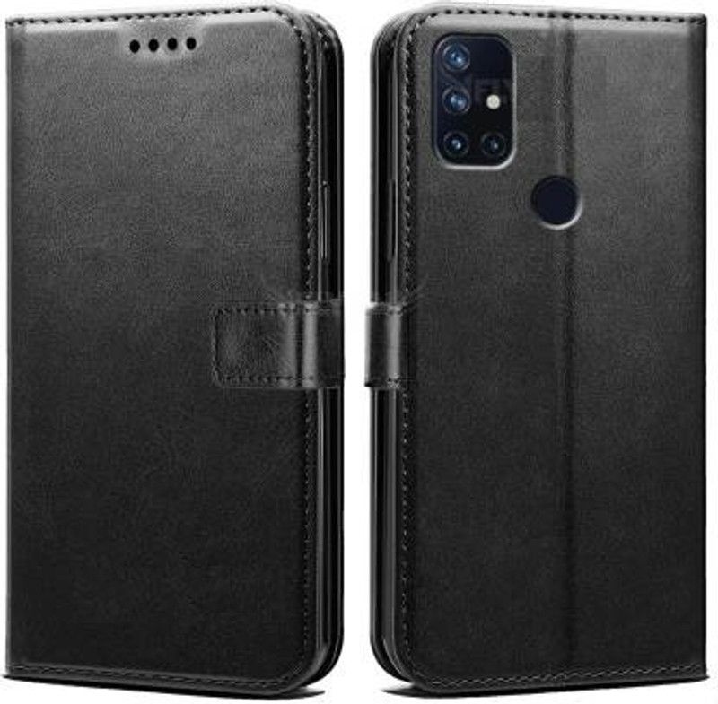 Casely Flip Cover for OnePlus Nord N10 5G Flip Cover Leather Magnetic Flip Wallet Case Cover  (Black, Dual Protection, Pack of: 1)