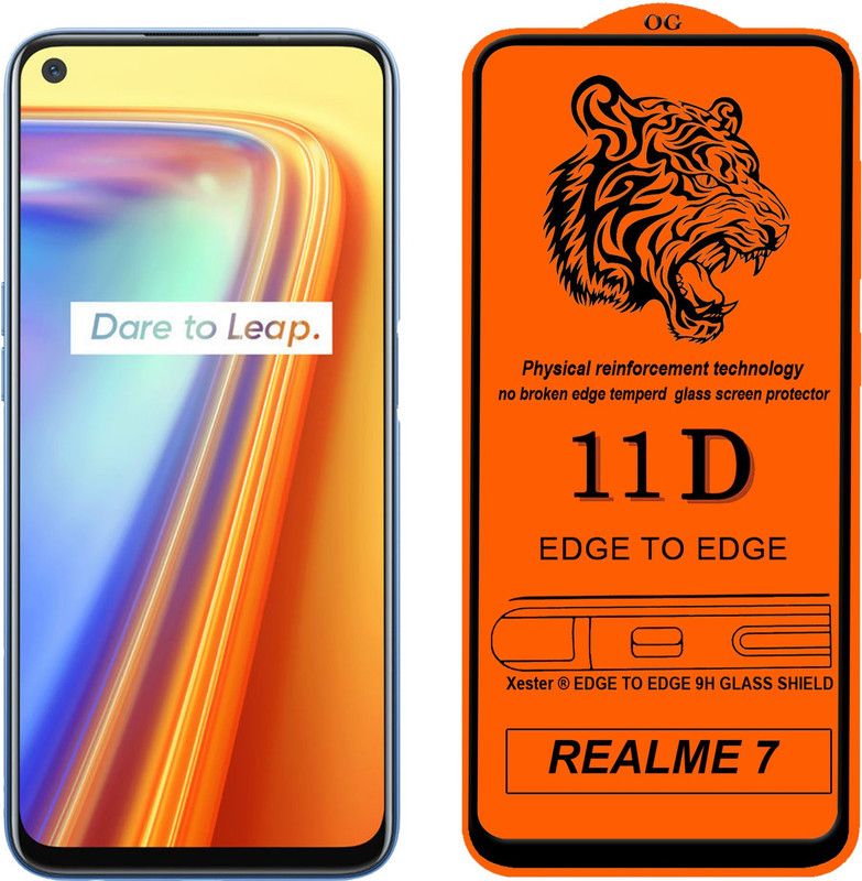 FIVE-O Edge To Edge Tempered Glass for : REALME 7  (Pack of 1)