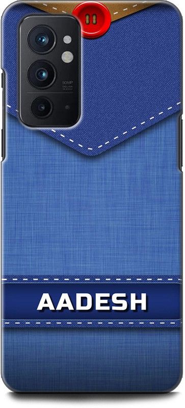 WallCraft Back Cover for OnePlus 9RT 5G AADESH NAME, A, LETTER, BLUE, JEANS, ALPHABET, DESIGN  (Multicolor, Dual Protection, Pack of: 1)