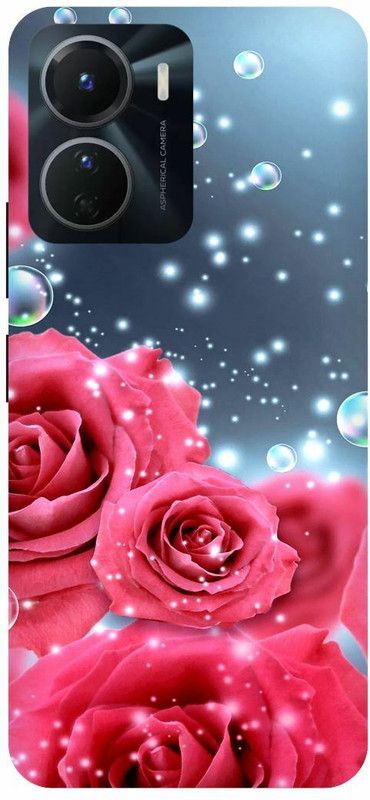 COVERJET Back Cover for VIVO Y16-RED- ROSE- PURE- LOVE- DESIGN  (Multicolor, Hard Case, Pack of: 1)