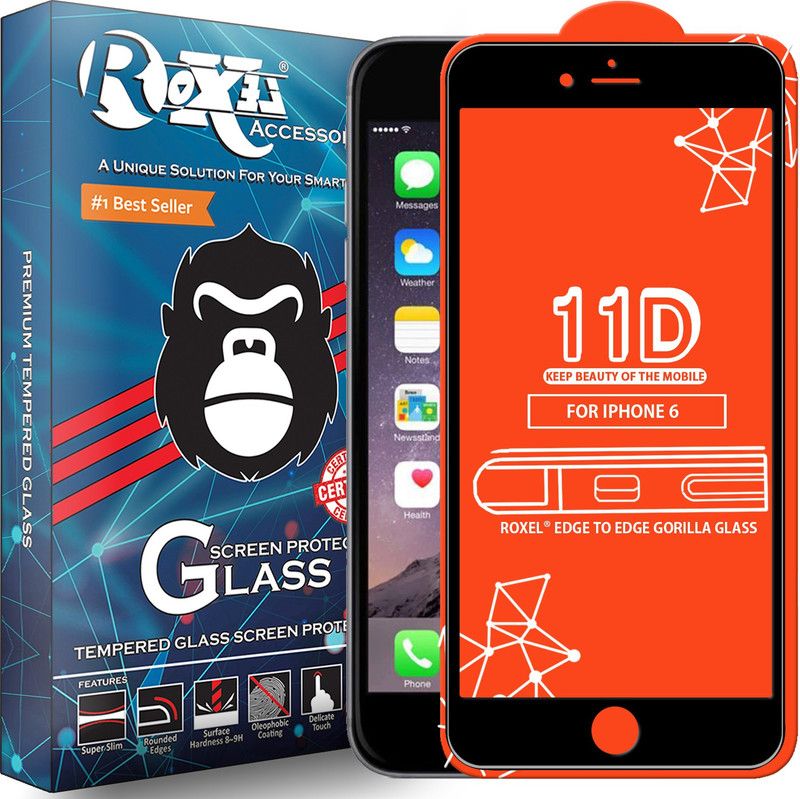 Roxel Edge To Edge Tempered Glass for Apple iPhone 6  (Pack of 1)