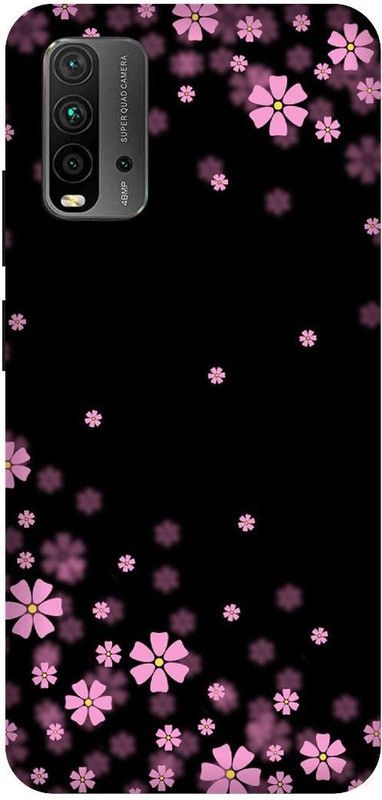 KARJUN Back Cover for Redmi 9 Power, Pink Flower Printed  (Multicolor, Hard Case, Pack of: 1)