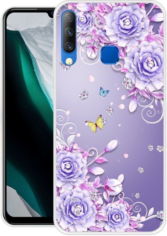 INDIALAND Back Cover for Infinix S4, Infinix Smart 3 Plus  (Purple, White, Silicon)