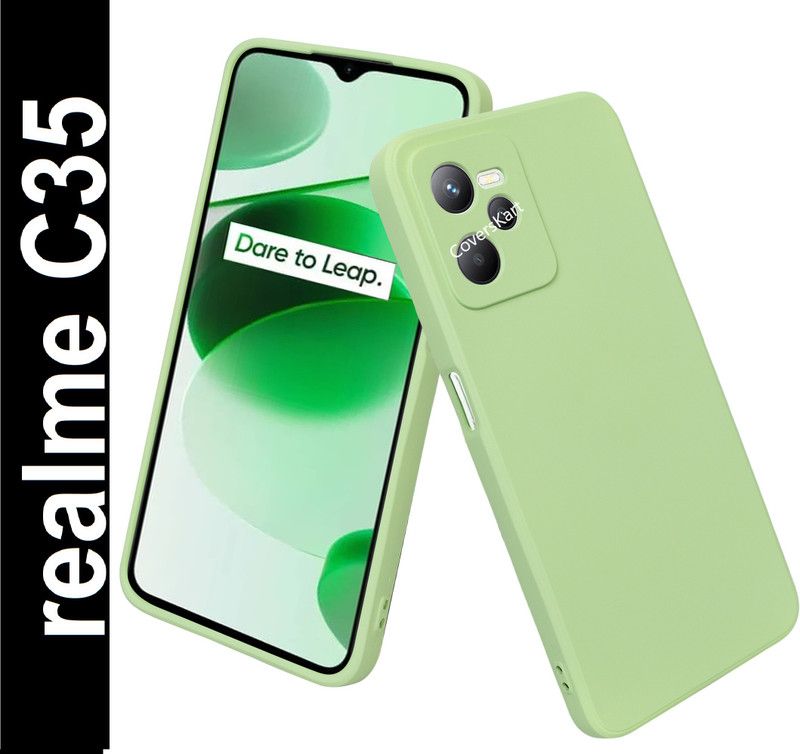 Coverskart Back Cover for Realme C35, Silicon Case  (Green, Dual Protection, Silicon, Pack of: 1)
