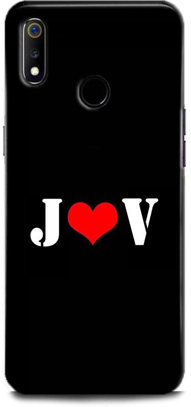 Afterglow Back Cover for Realme 3 J V, J LOVES V, NAME, LETTER, ALPHABET, JV LOVE, HART  (Multicolor, Shock Proof, Pack of: 1)