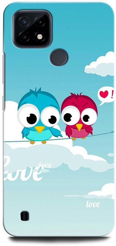 ORBIQE Back Cover for Realme C25Y RMX3265 LOVE BIRDS, CUTE, LOVE, FUNNY, HEART, HAPPY  (Multicolor, Hard Case, Pack of: 1)