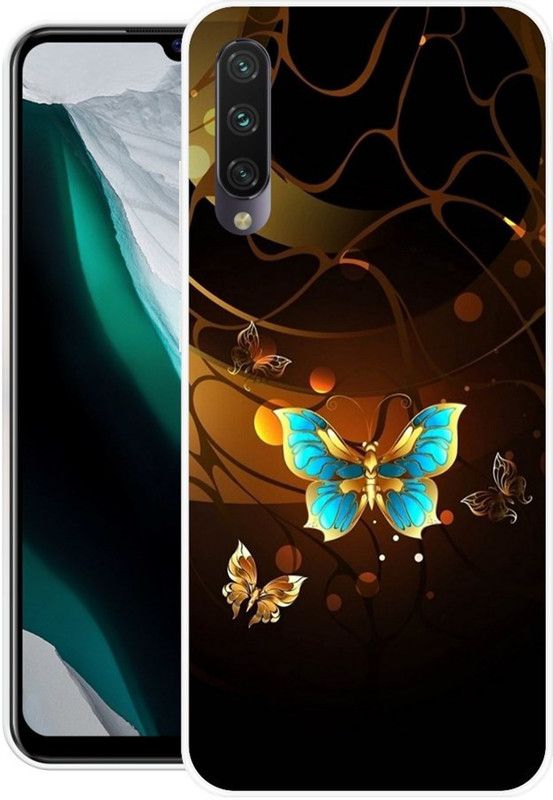 DESILOVE Back Cover for Mi A3  (Black, Orange, Grip Case, Silicon, Pack of: 1)