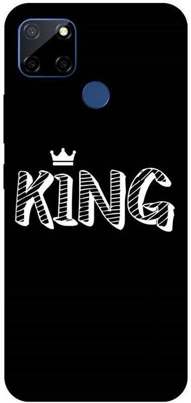 URCHIN Back Cover for Narzo 30A king and queen, Crown, Black, Gold  (Multicolor, Shock Proof)