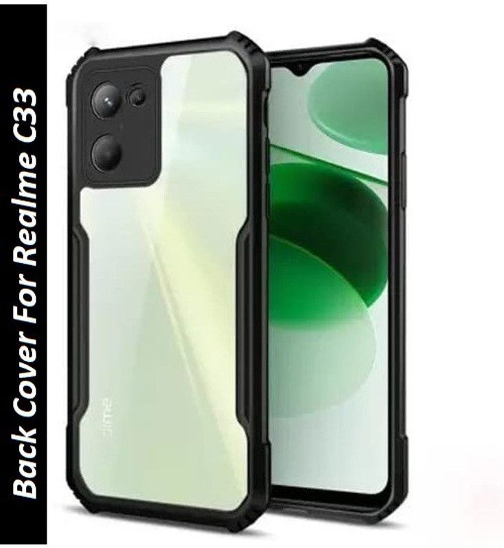 NKCASE Back Cover for Realme C33  (Transparent, Shock Proof, Pack of: 1)