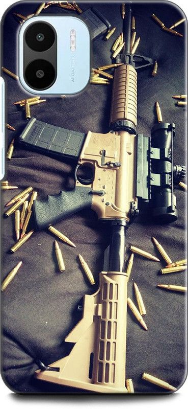 WallCraft Back Cover for REDMI A1 AR-15, ARMY, GUN, GUN BULLETS, MILITARY, RIFLE  (Multicolor, Dual Protection, Pack of: 1)