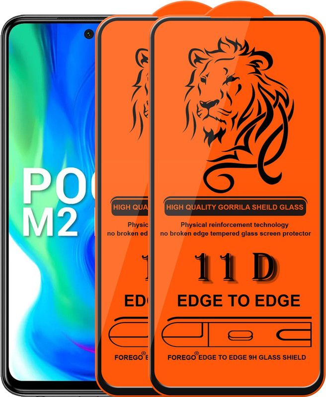 Forego Edge To Edge Tempered Glass for POCO M2 Pro  (Pack of 2)