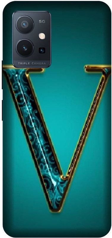 VS PRINT LINK Back Cover for VIVO T1 (5G) , V2141 ,V letter,V name V word , Printed Back Cover  (Green, Hard Case, Pack of: 1)