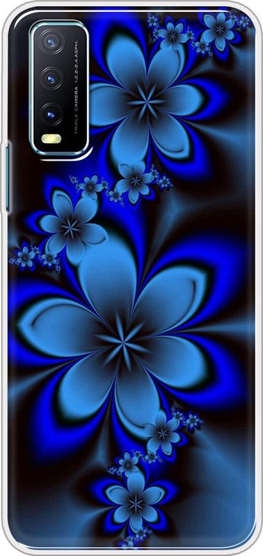 Hansviprint Back Cover for Vivo Y20i, Vivo Y20A, Vivo Y20  (Blue, Black, Grip Case, Silicon, Pack of: 1)