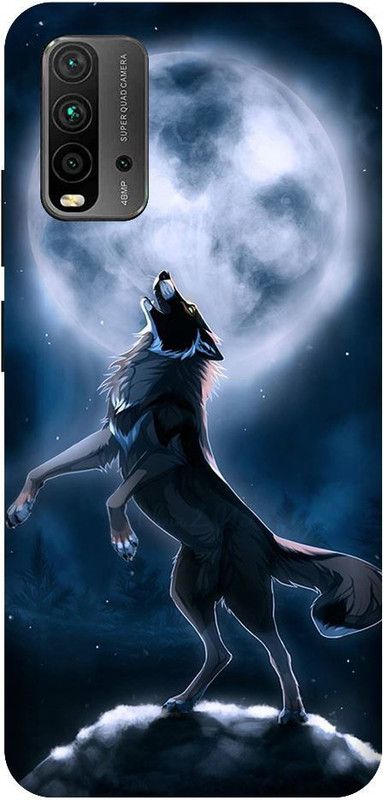 URCHIN Back Cover for Redmi 9 Power Wolf, Wolf Moon, Moon, Animal, Dark  (Multicolor, Shock Proof, Pack of: 1)