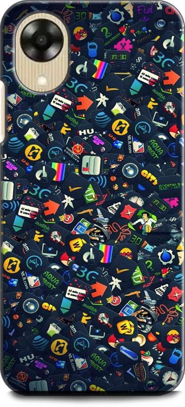 WallCraft Back Cover for OPPO A17K, CPH2471 LOGOS, BLACK, WHAIT, BRANDS, STICKERS, CARS LOGO  (Multicolor, Dual Protection, Pack of: 1)