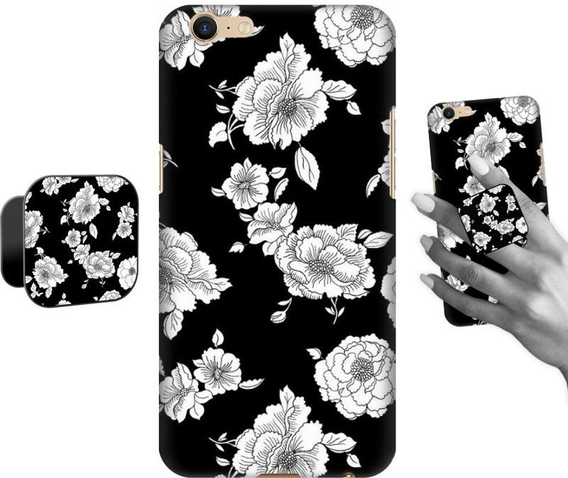 COBIERTAS Back Cover for Oppo A39  (Black, White, Cases with Holder, Pack of: 2)