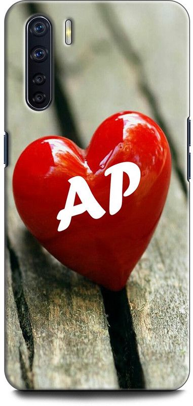 INDICRAFT Back Cover for OPPO F15, CPH2001 A P, A LOVES P, NAME, ALPHABET, AP LOVE, HART, BLUE  (Multicolor, Shock Proof)