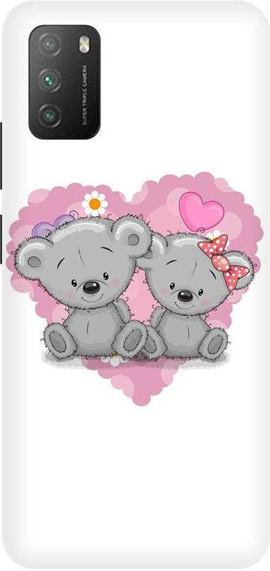 URCHIN Back Cover for Poco M3 Teddy bear, cute teddy, love, teddy, love you  (Multicolor, Shock Proof, Pack of: 1)