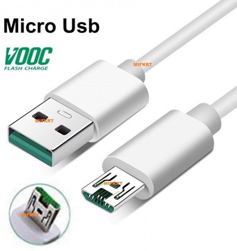 SANNO WORLD Micro USB Cable 4 A 1 m COPPER SN164  (Compatible with OPPO F3 PLUS, PLEASE USE ONLY OPPO VOOC CHARGER, White, One Cable)