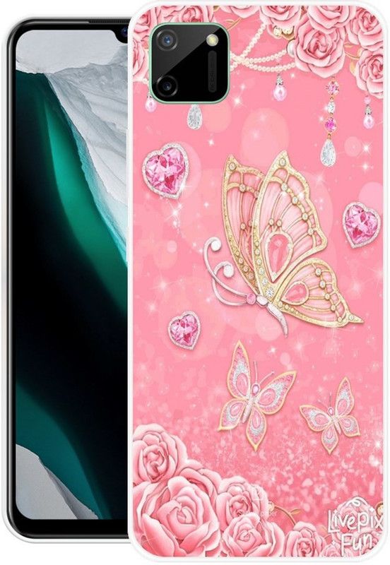 BLUEBUG Back Cover for Realme C11  (Pink, Grip Case, Silicon, Pack of: 1)