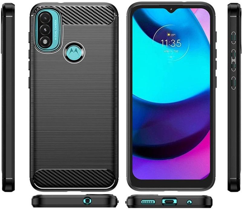 CONNECTPOINT Back Cover for Moto E30 6.5"  (Black, Shock Proof, Pack of: 1)