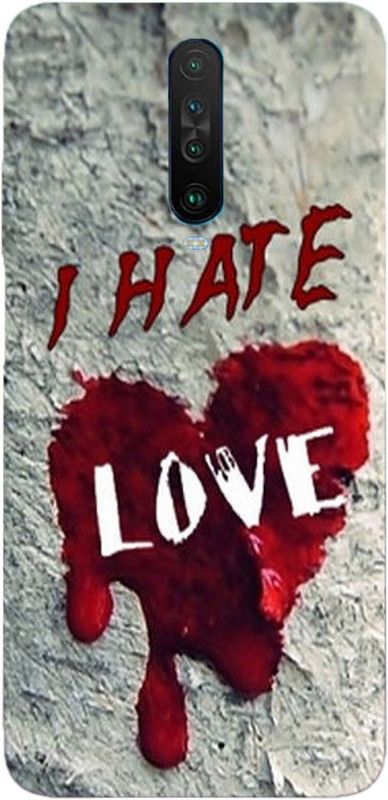 METOO Back Cover for Poco X2, Hate Love Design Back Cover Print : 124  (Multicolor, Dual Protection, Silicon, Pack of: 1)