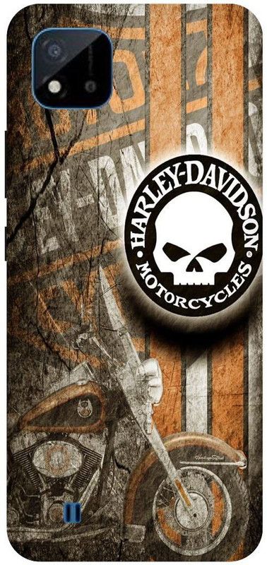 Bluvver Back Cover for Realme C20,RMX3061, Printed Harley Davidson Bike Back Cover  (Multicolor, Hard Case, Pack of: 1)