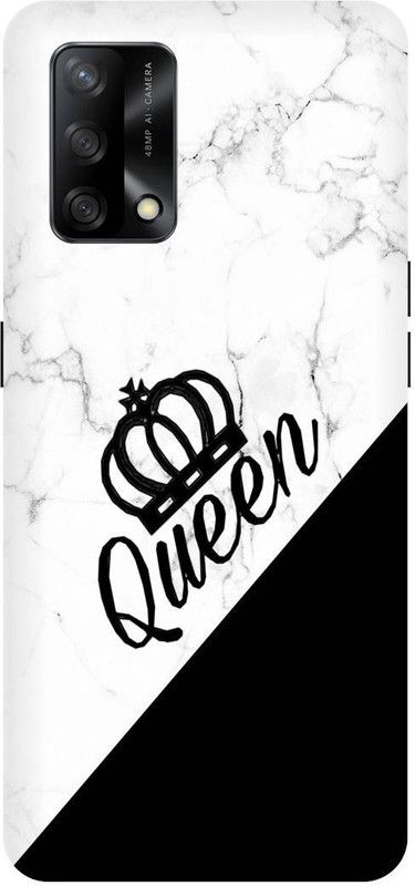 PICHKU Back Cover for OPPO A74  (White, Black, Hard Case, Pack of: 1)